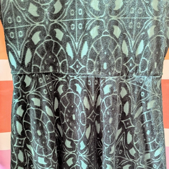 Vintage Velvet Dark Green Celtic Burnout Dress Y2K Whimsigoth Grunge Witchy M - Picture 11 of 13